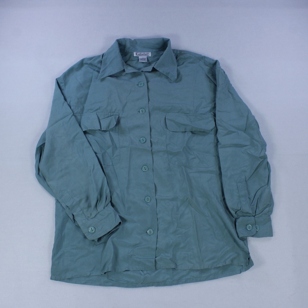 Gallagher Vintage 100% Silk‎ Shirt – Size S – Women's – Turquoise